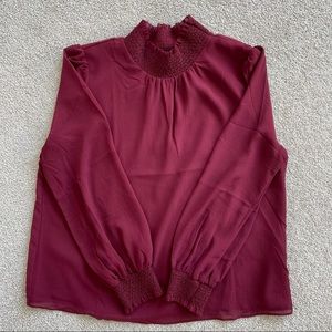 J. Crew Chiffon Smocked Top